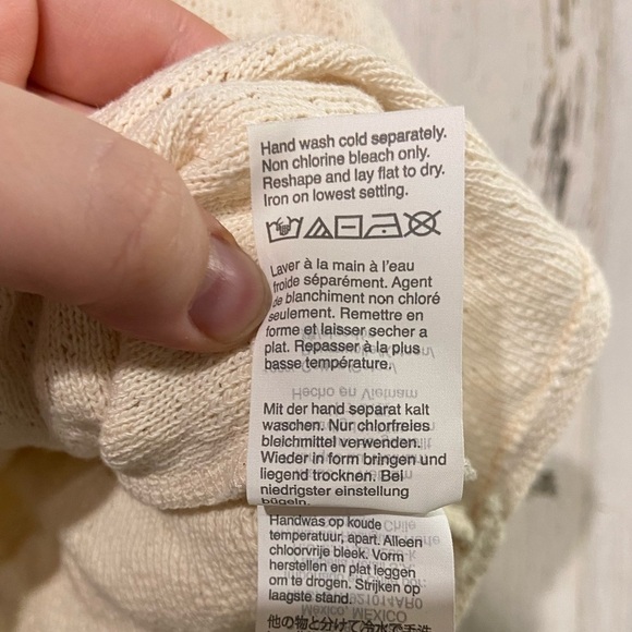 Madewell Cream Ruffled Bust Knit Tank Top Blouse Large - Picture 9 of 10